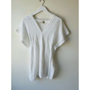 Seaspice White Cotton Crochet Coverup Size S Swim Resort Wear 100% Peru Cotton